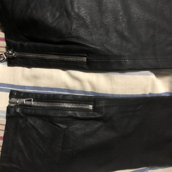 WOMANS LIMITED EDITION BALMAIN X H&M  BLACK CHIC LEATHER BIKER JOGGERS SIZE XS - Picture 11 of 16